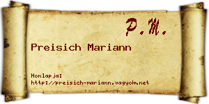 Preisich Mariann névjegykártya