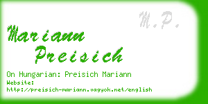 mariann preisich business card